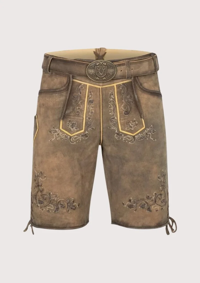 Men's Bavarian Dust Brown Lederhosen Shorts