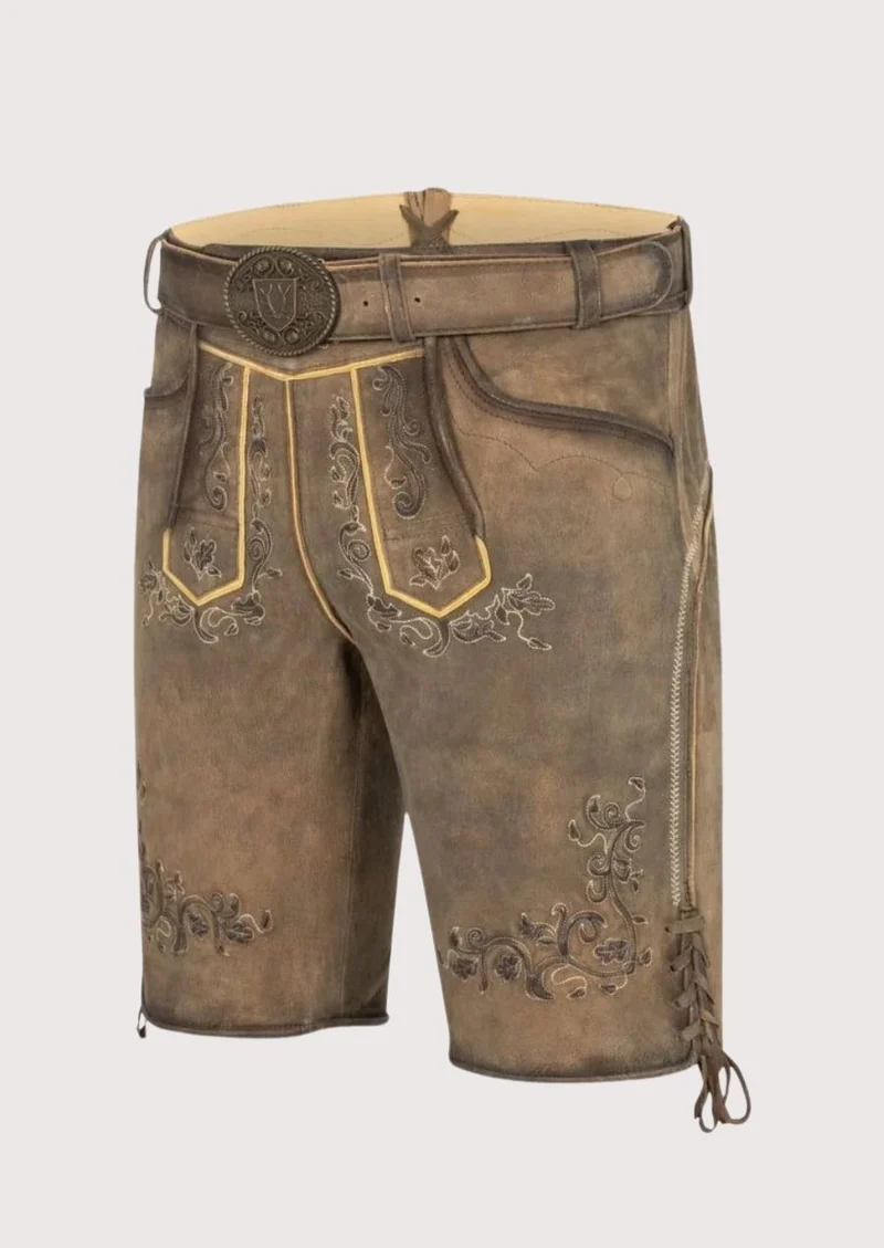 Men's Bavarian Dust Brown Lederhosen Shorts