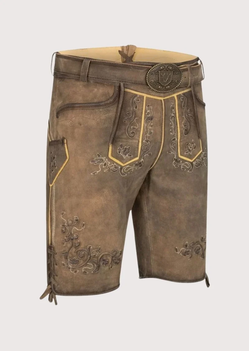 Men's Bavarian Dust Brown Lederhosen Shorts