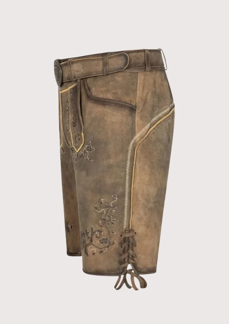 Men's Bavarian Dust Brown Lederhosen Shorts