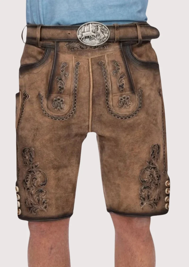 Mens Alpine Fawn Brown Lederhosen