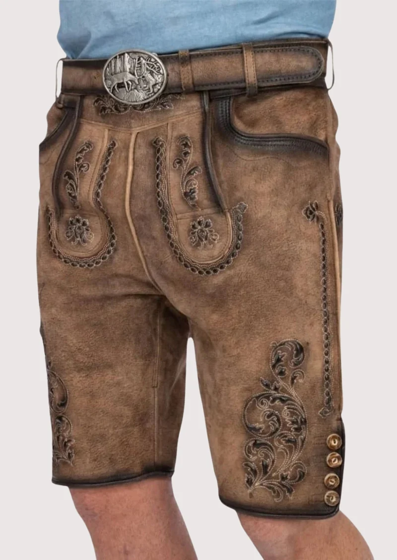 Mens Alpine Fawn Brown Lederhosen