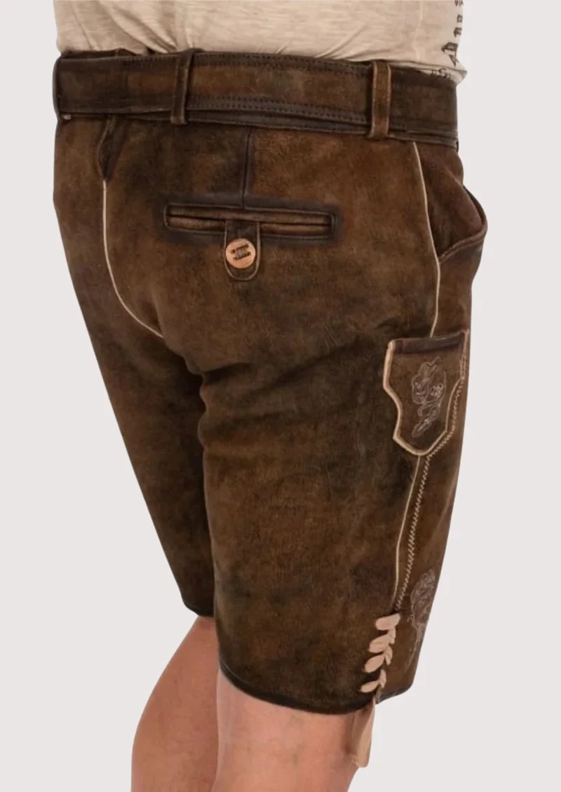 Men's Rustic Deer Emblem Lederhosen Shorts