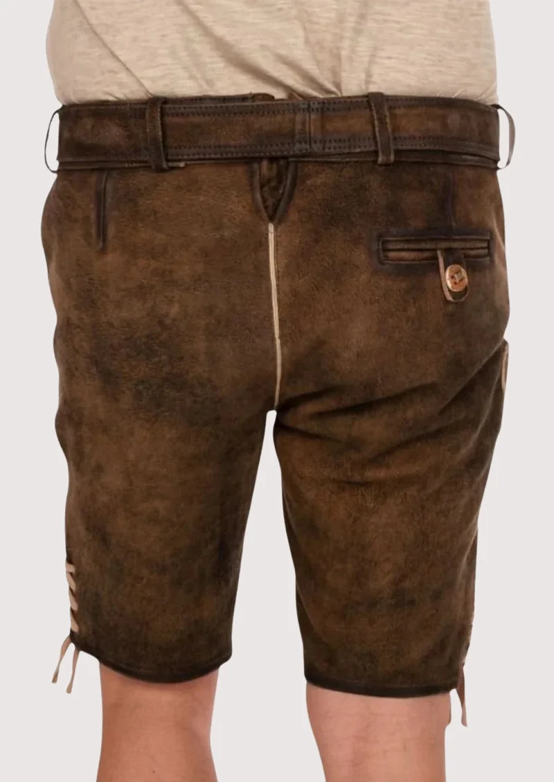 Men's Rustic Deer Emblem Lederhosen Shorts