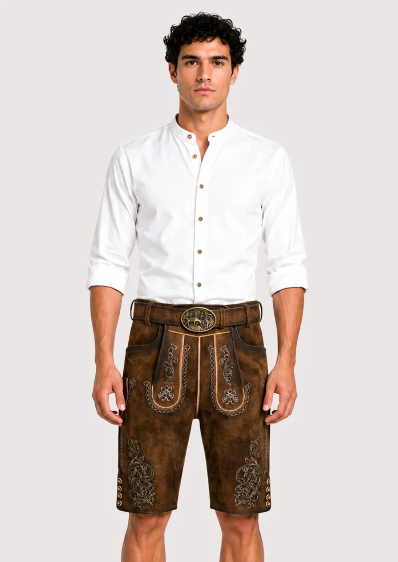 Mens Classic Hunt Brown Lederhosen