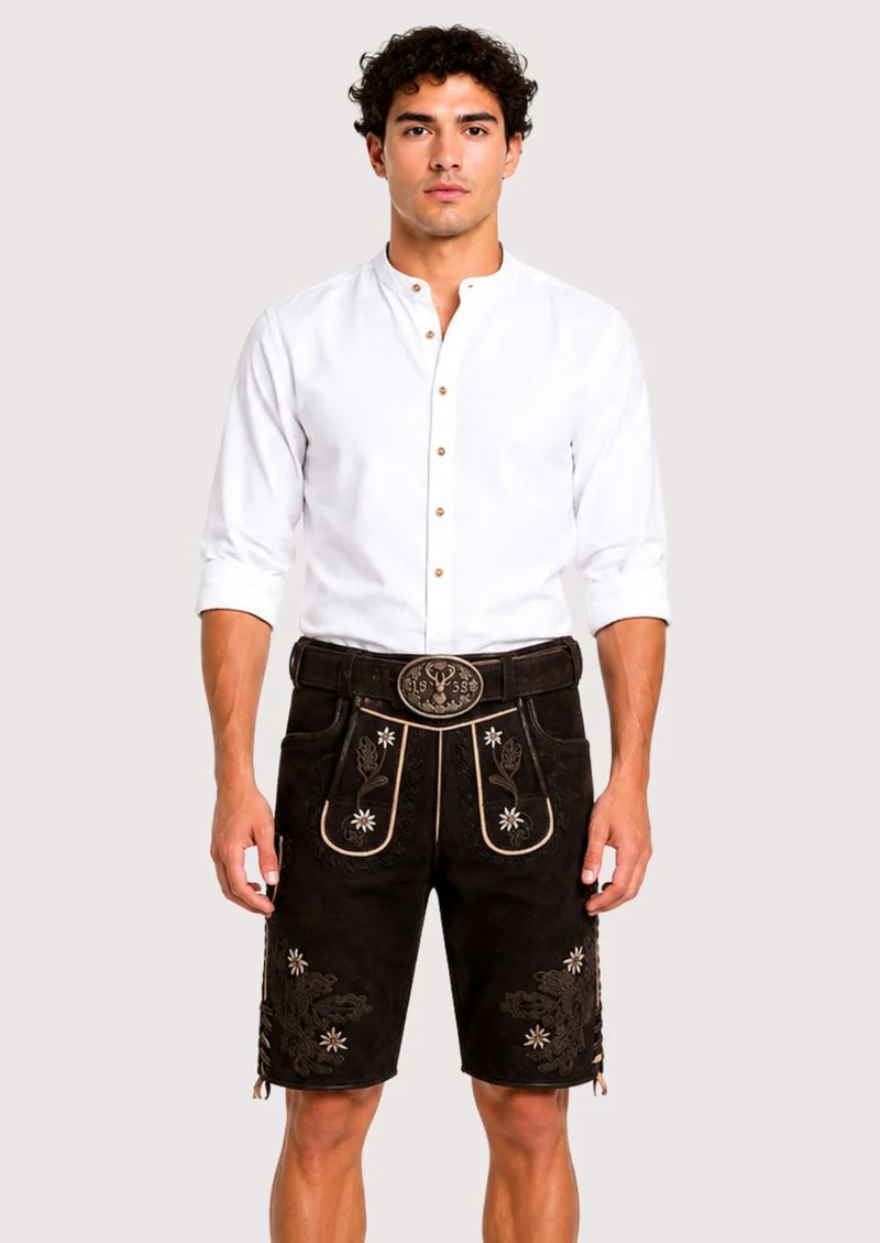 Men's Midnight Alpine Bloom Lederhosen Shorts