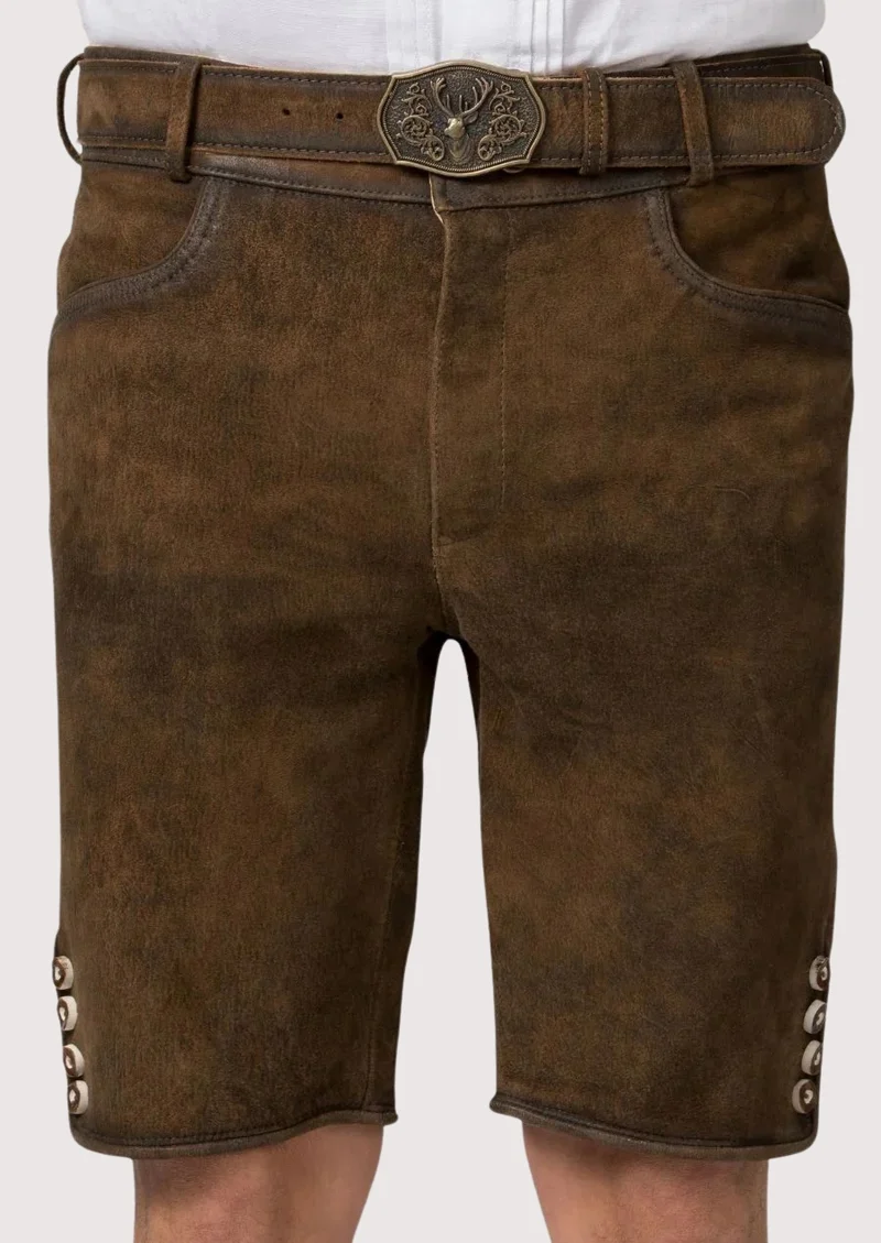 Men’s Classic Leather Lederhosen - Authentic Bavarian Look for 2026