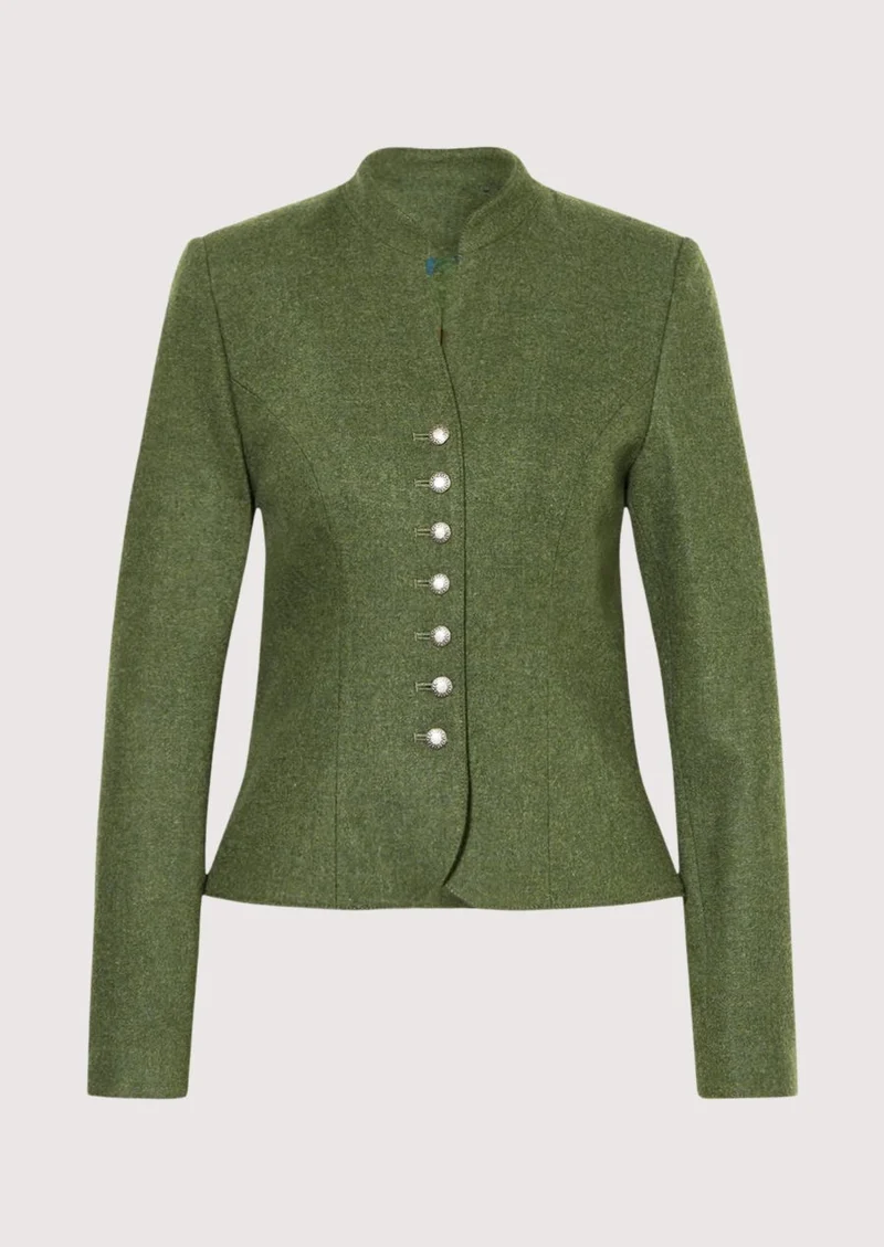 Womens Oktoberfest Olive Green Wool Jacket