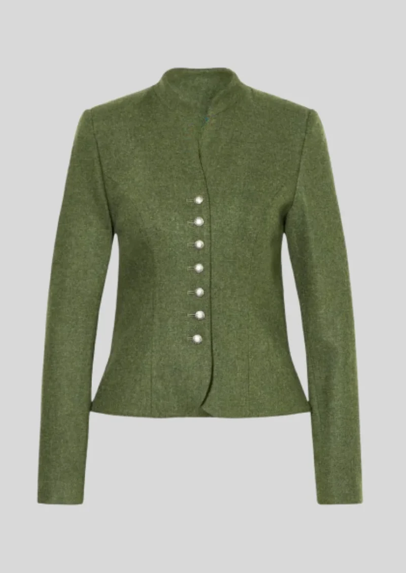 Womens Oktoberfest Olive Green Wool Jacket