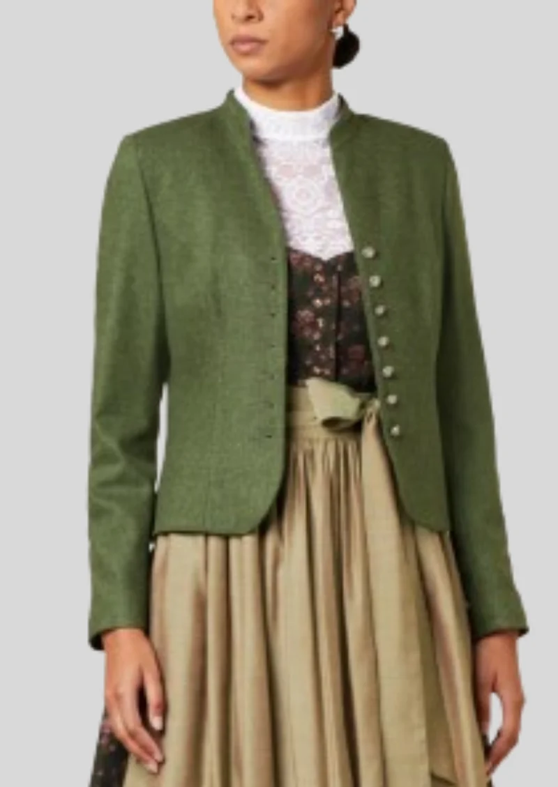 Womens Oktoberfest Olive Green Wool Jacket