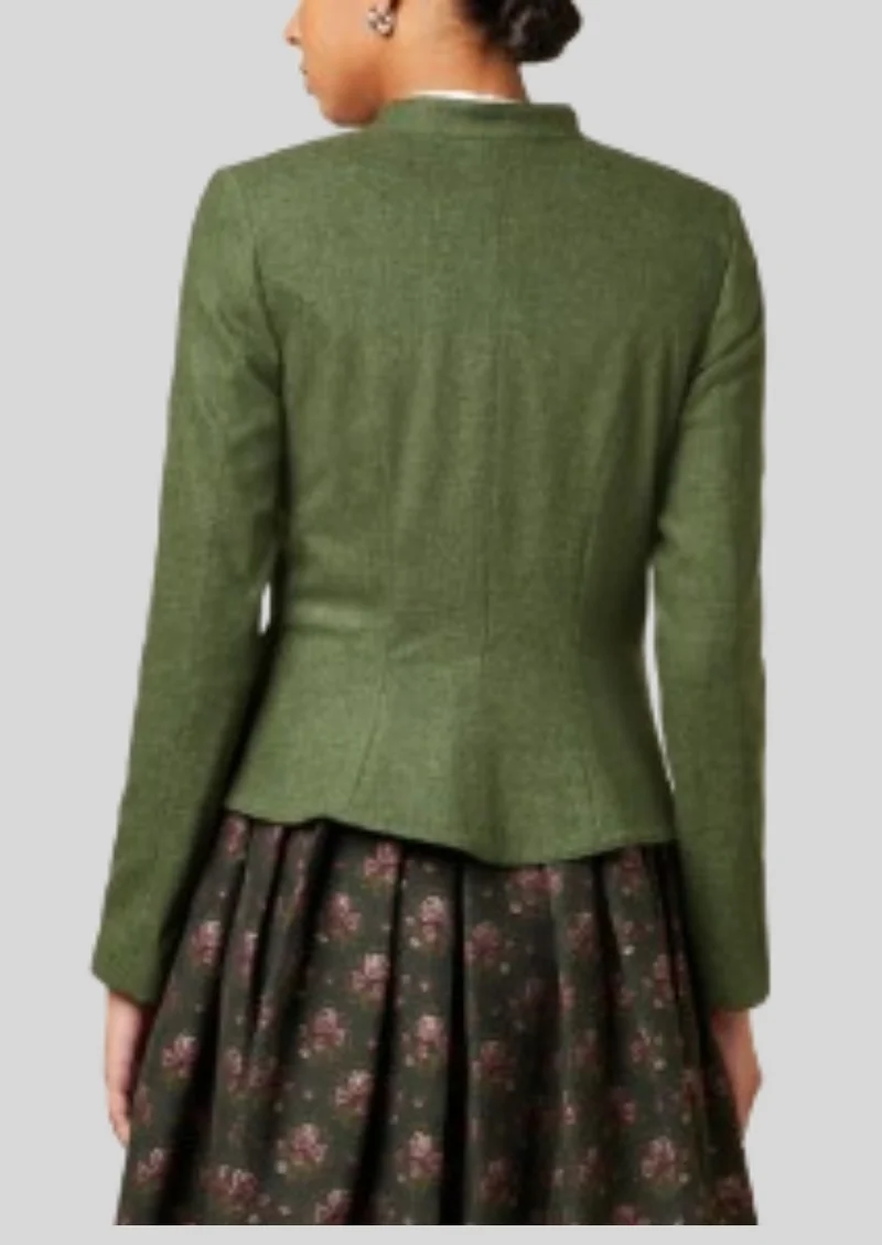 Womens Oktoberfest Olive Green Wool Jacket
