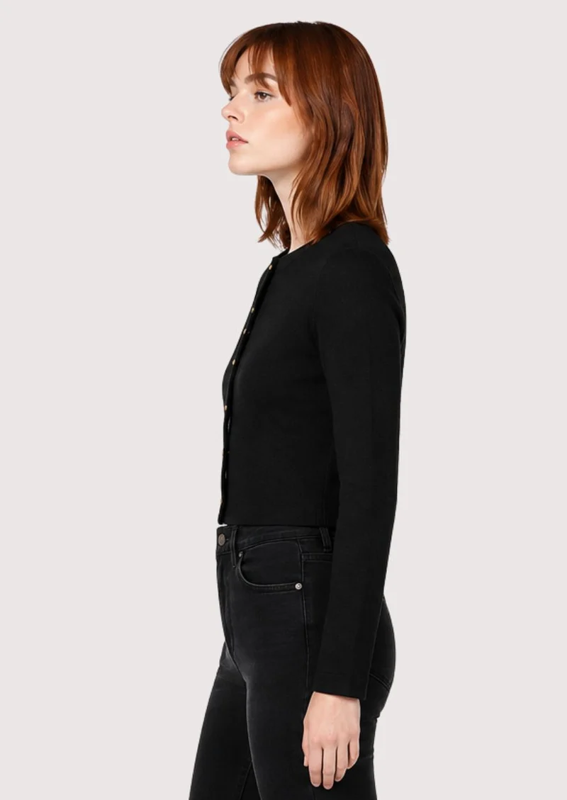 Womens Black Knit Cardigan Chic Fit