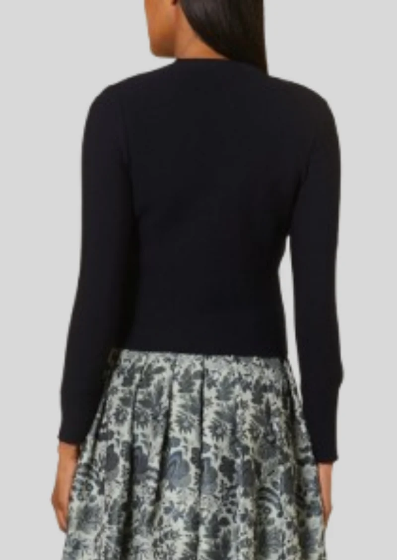 Womens Black Knit Cardigan Chic Fit