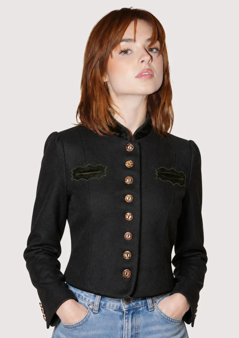 Womens Black Trachten Jacket Fit