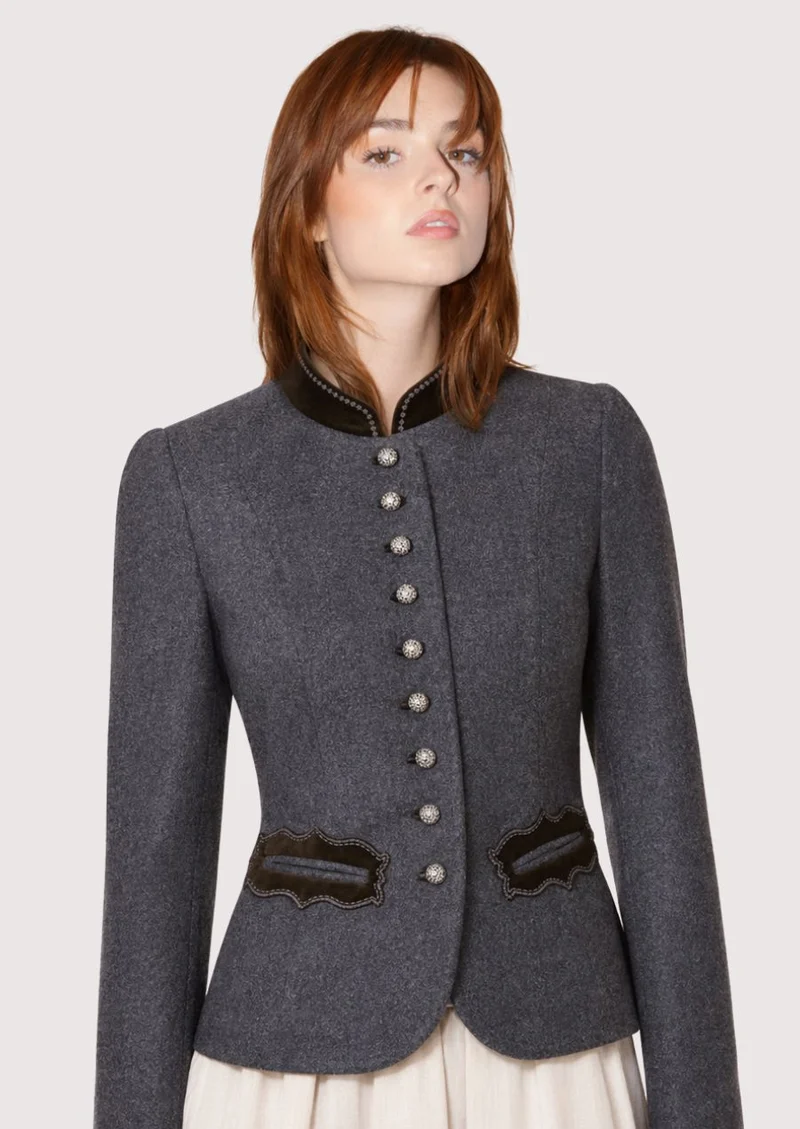 Womens Bavarian Dark Grey Trachten Jacket
