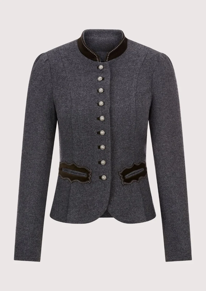Womens Bavarian Dark Grey Trachten Jacket