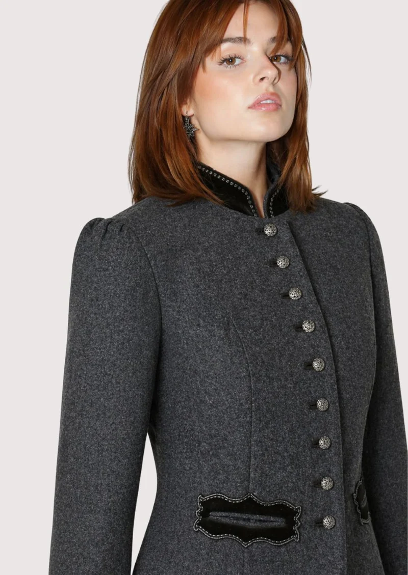 Womens Bavarian Dark Grey Trachten Jacket
