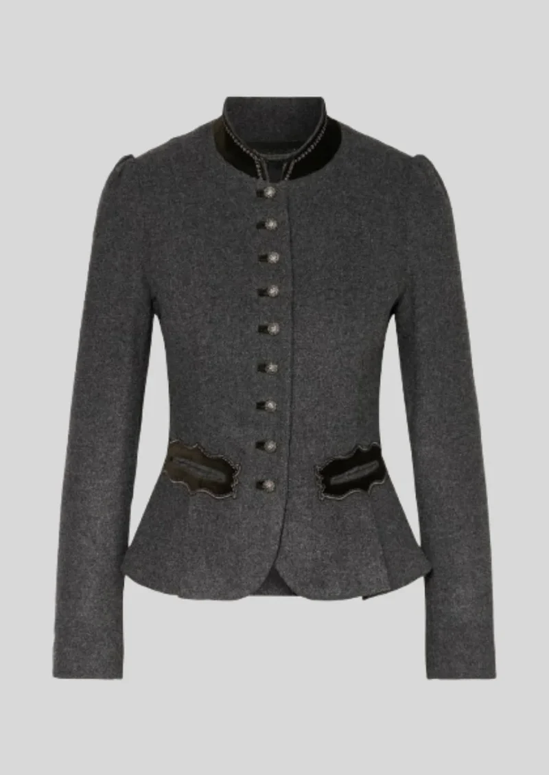 Womens Bavarian Dark Grey Trachten Jacket