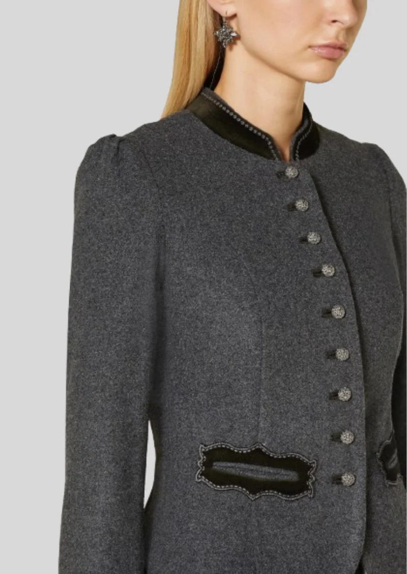 Womens Bavarian Dark Grey Trachten Jacket