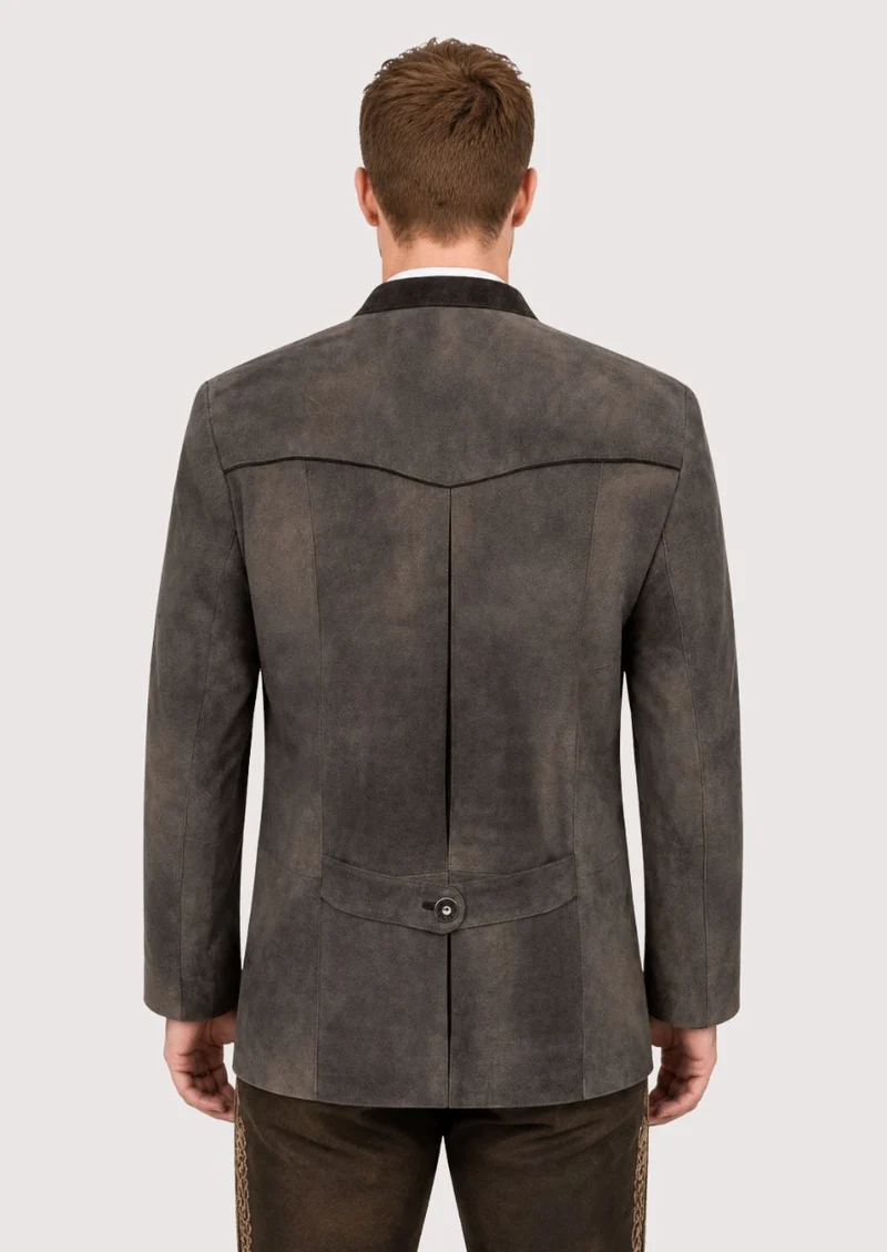 Mens Brown Leather Alpine Coat