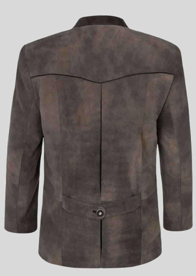 Mens Brown Leather Alpine Coat