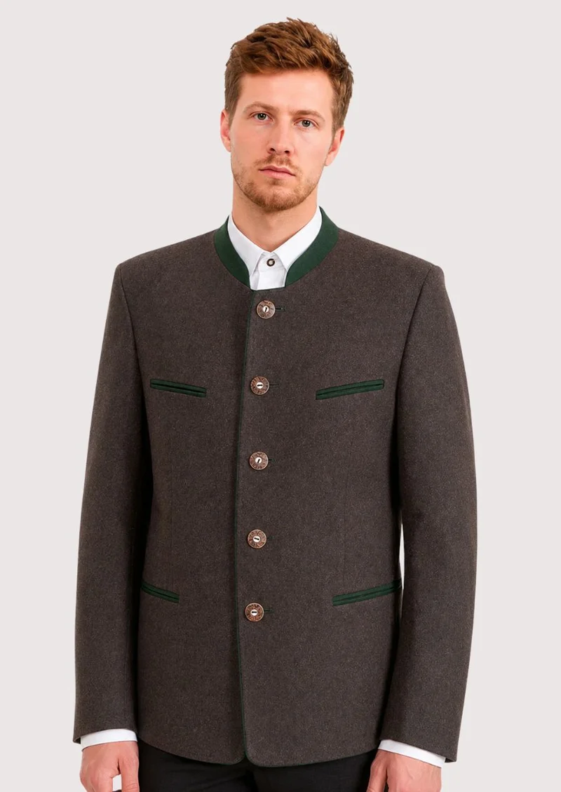 Mens Brown Bavarian Trachten Coat