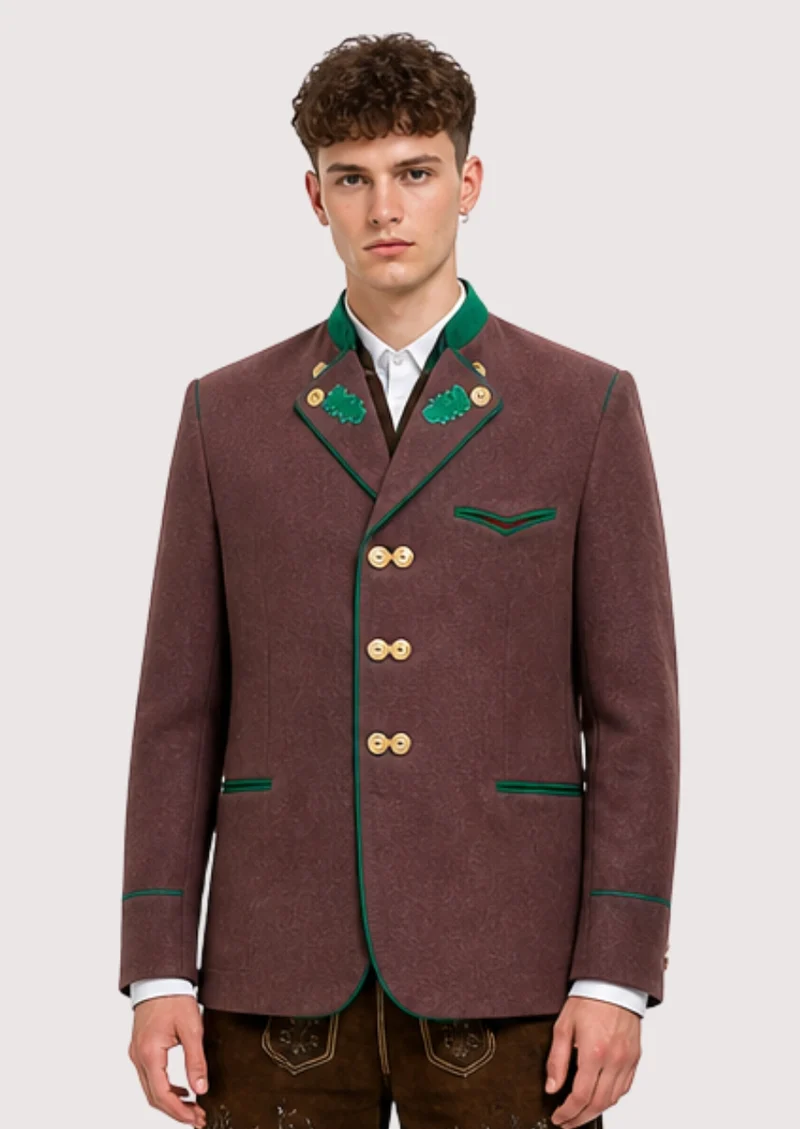 Mens Rustic Brown Trachten Jacket