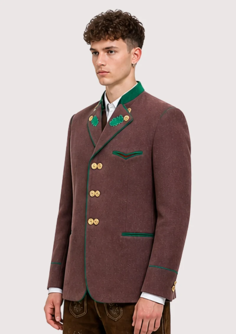 Mens Rustic Brown Trachten Jacket