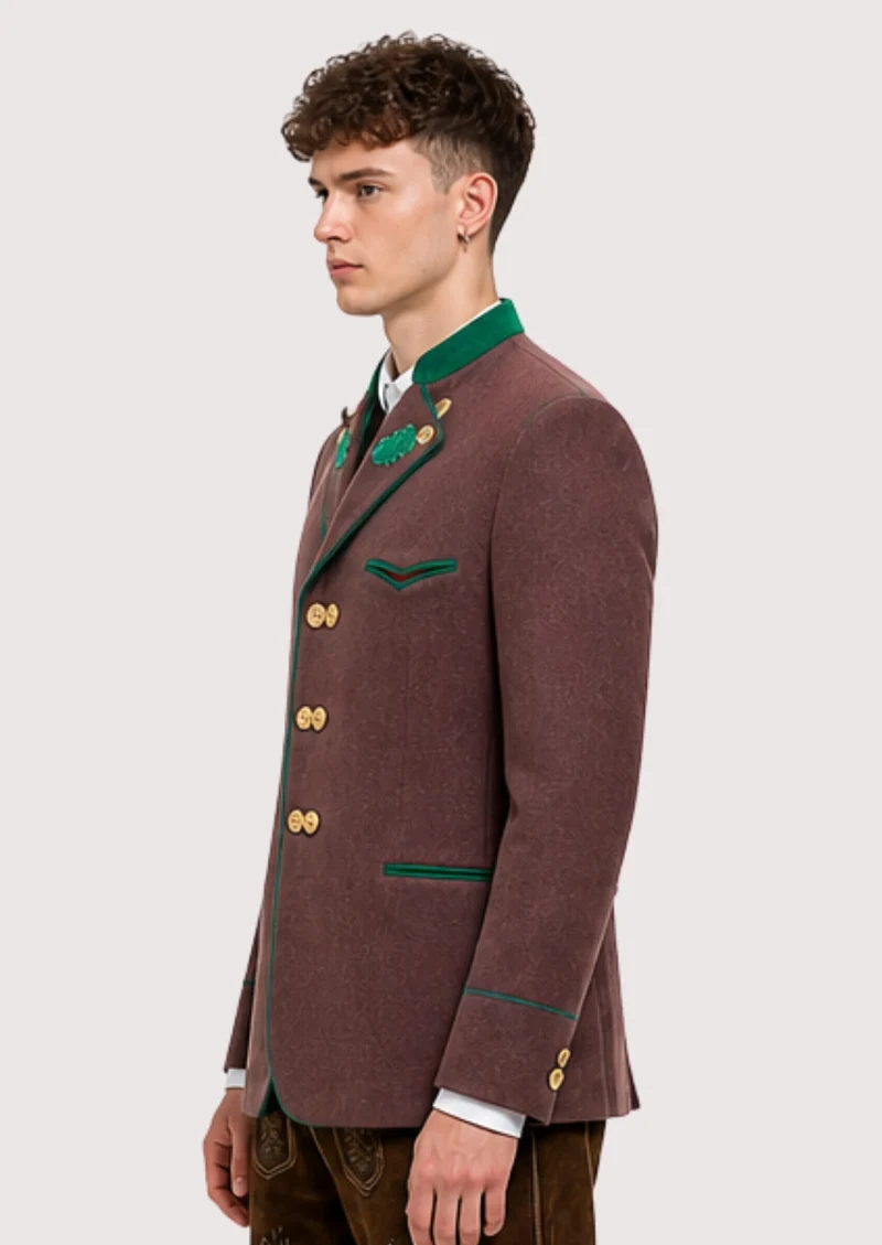 Mens Rustic Brown Trachten Jacket