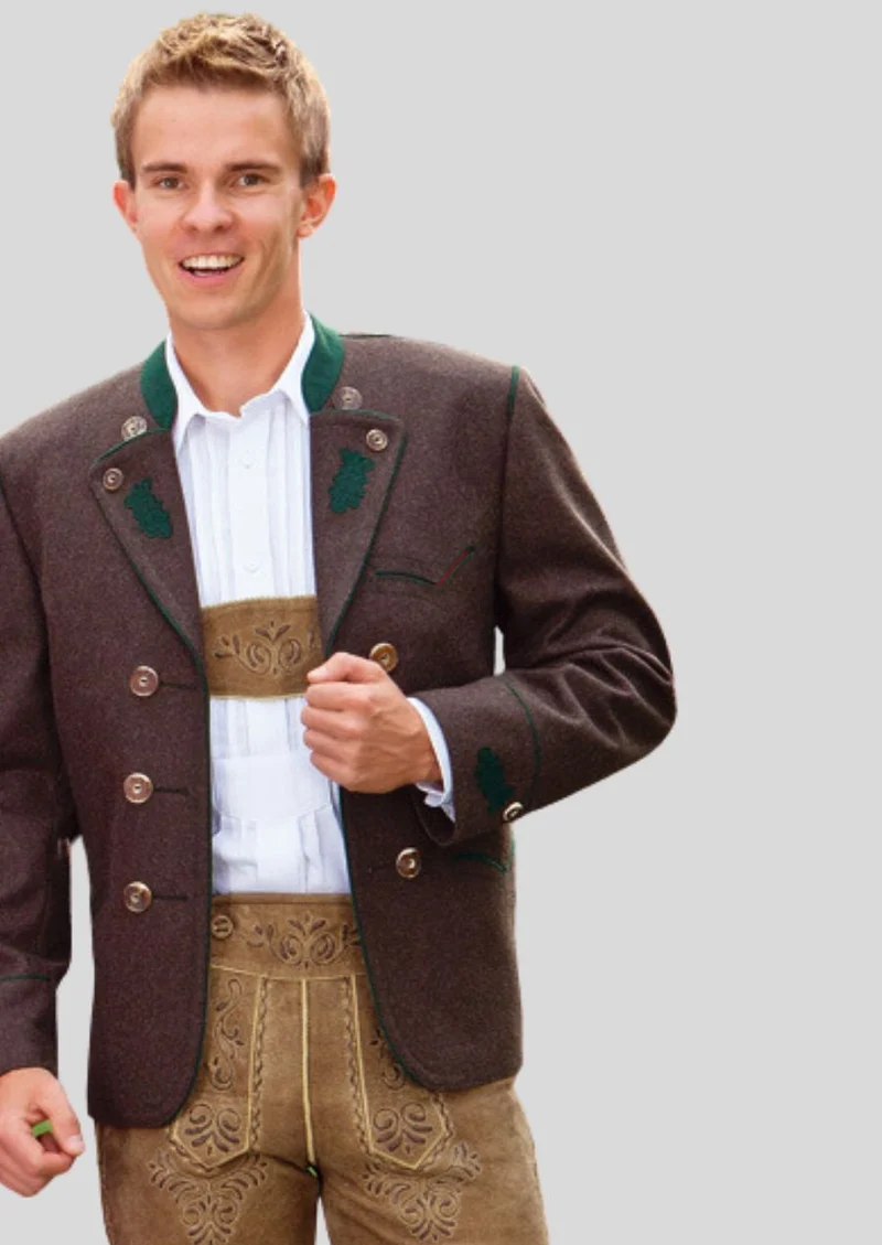 Mens Rustic Brown Trachten Jacket