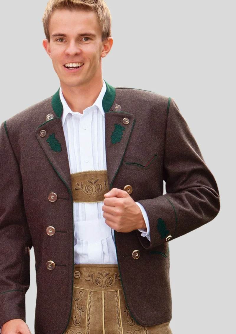 Mens Rustic Brown Trachten Jacket