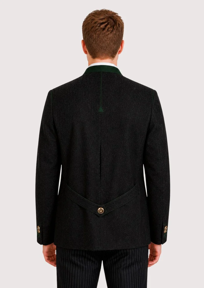 Mens Black Bavarian Trachten Coat