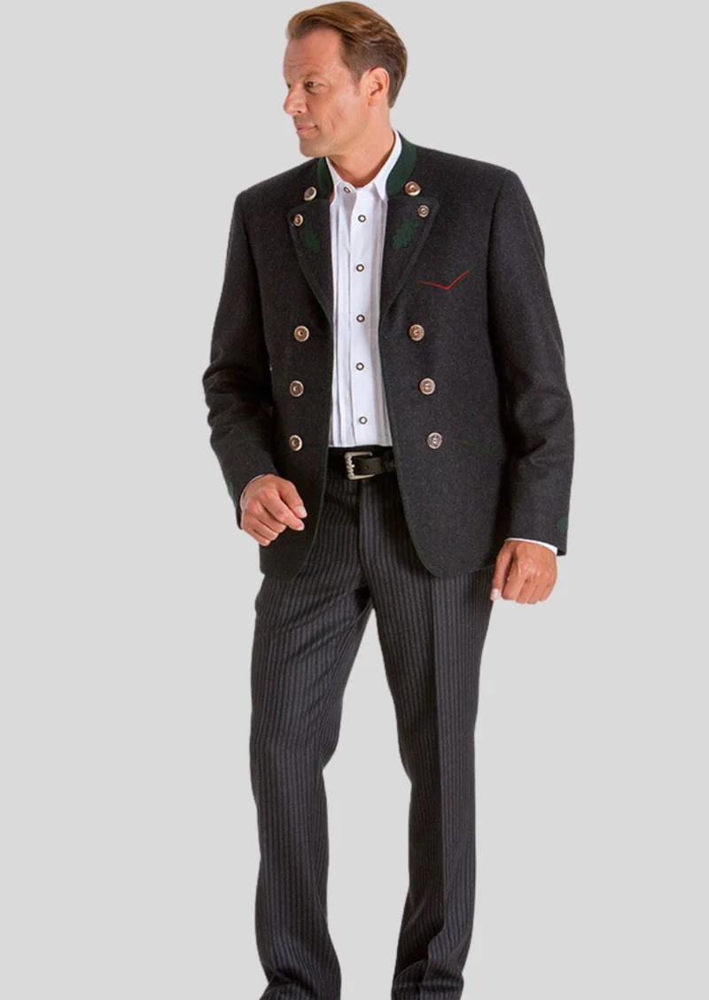Mens Black Bavarian Trachten Coat