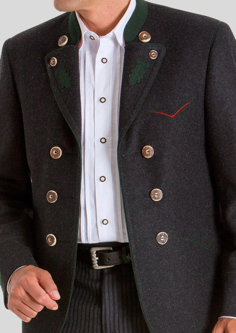 Mens Black Bavarian Trachten Coat
