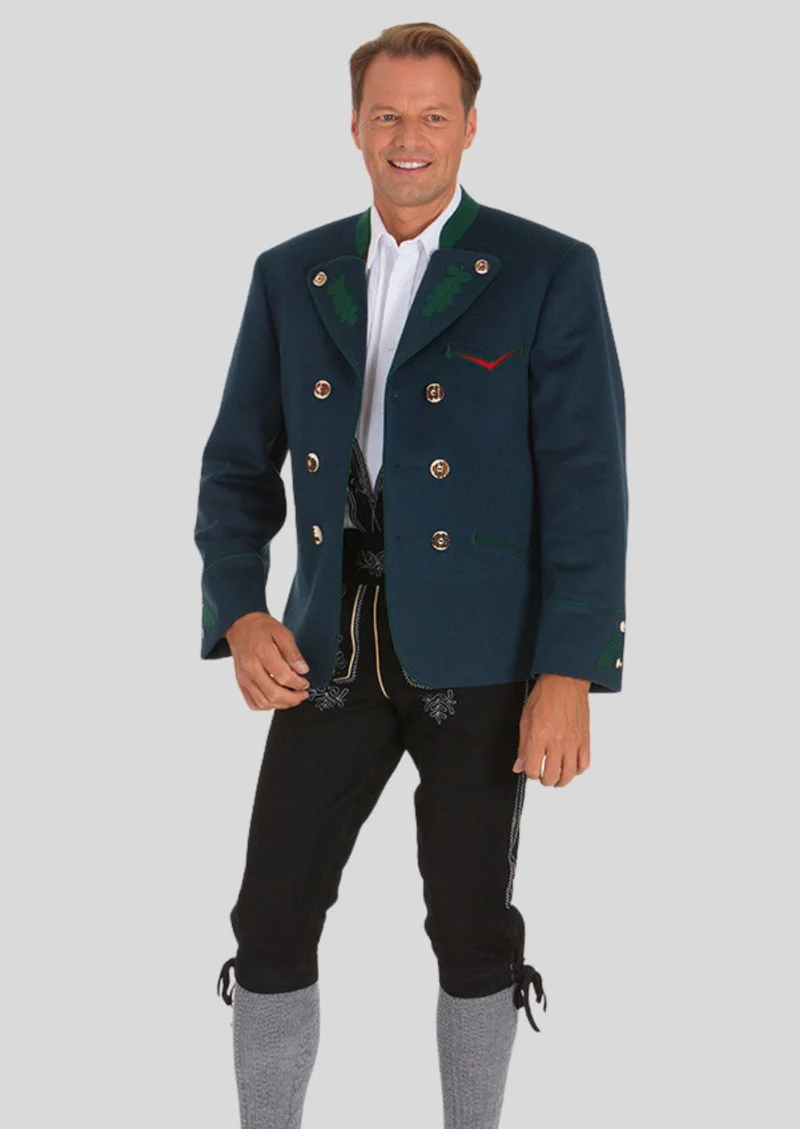 Mens Navy Bavarian Trachten Coat