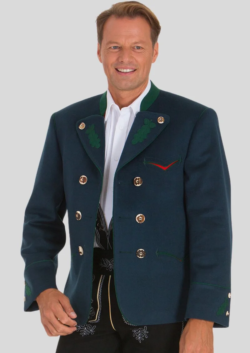 Mens Navy Bavarian Trachten Coat