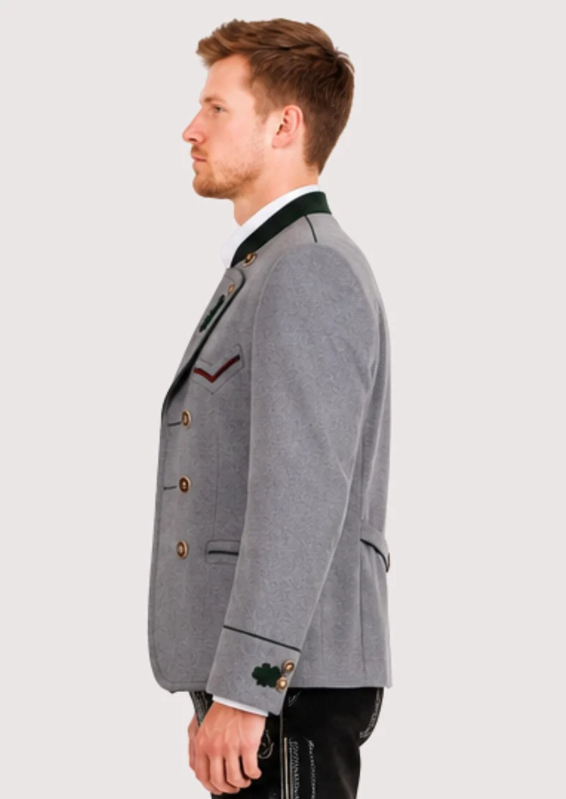 Mens Grey Bavarian Trachten Coat