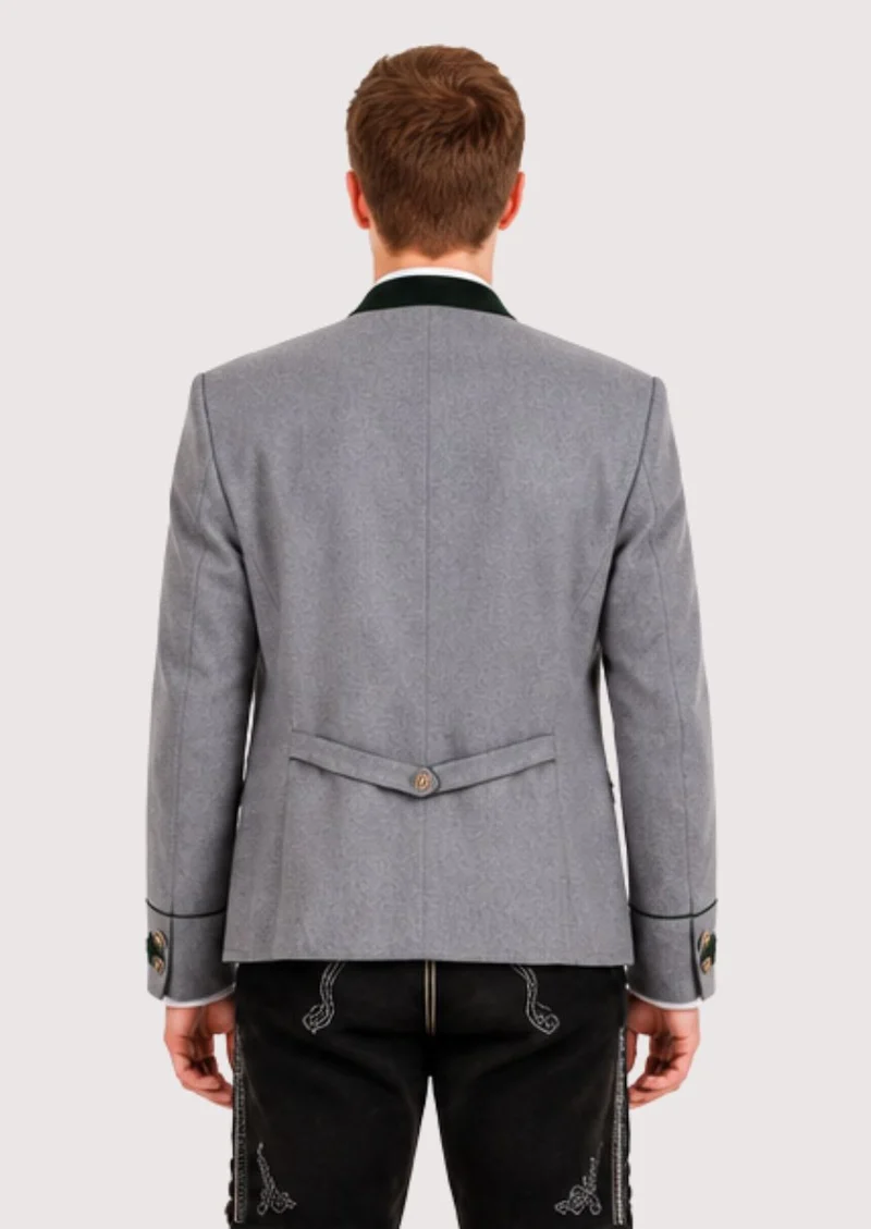 Mens Grey Bavarian Trachten Coat