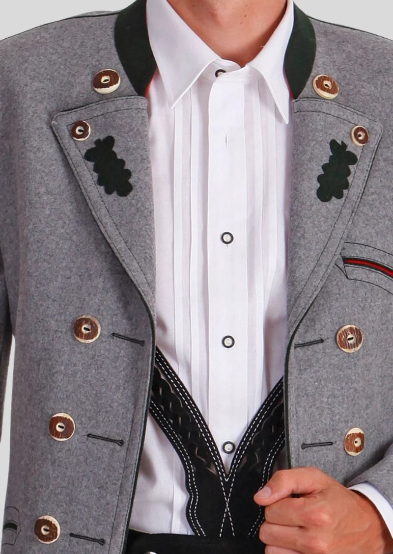 Mens Grey Bavarian Trachten Coat
