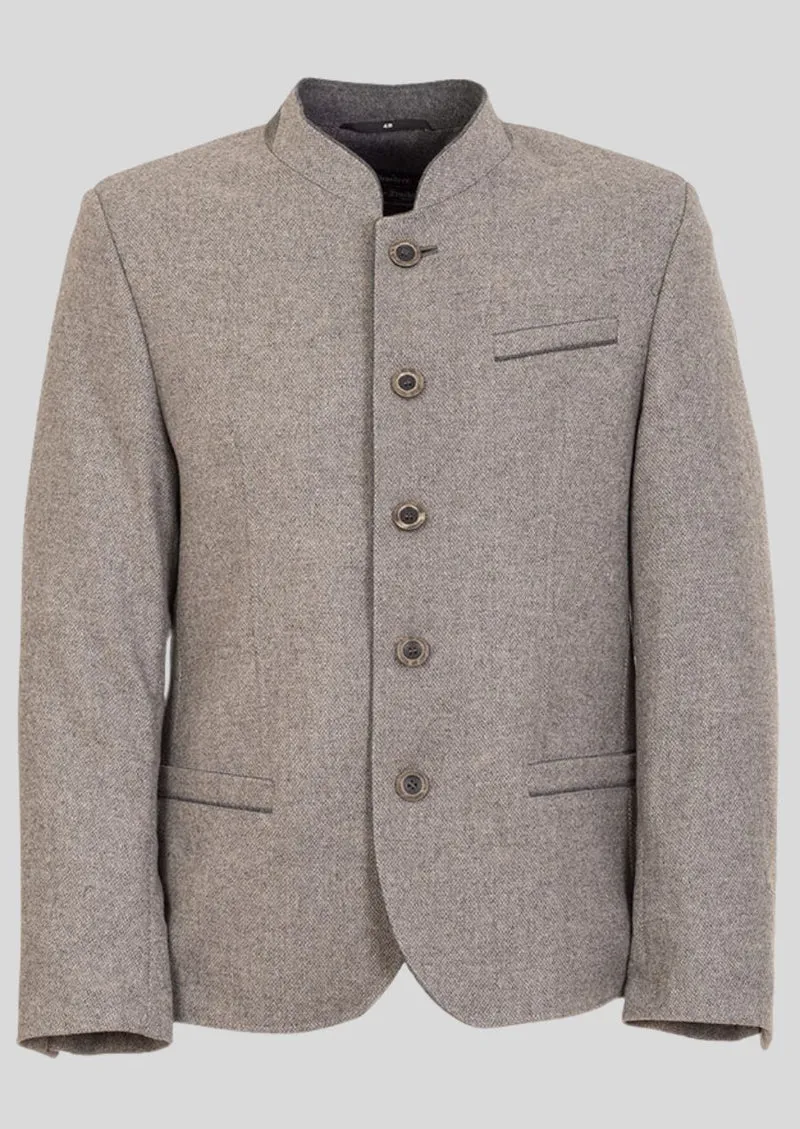 Mens Slim Fit Grey Trachten Jacket