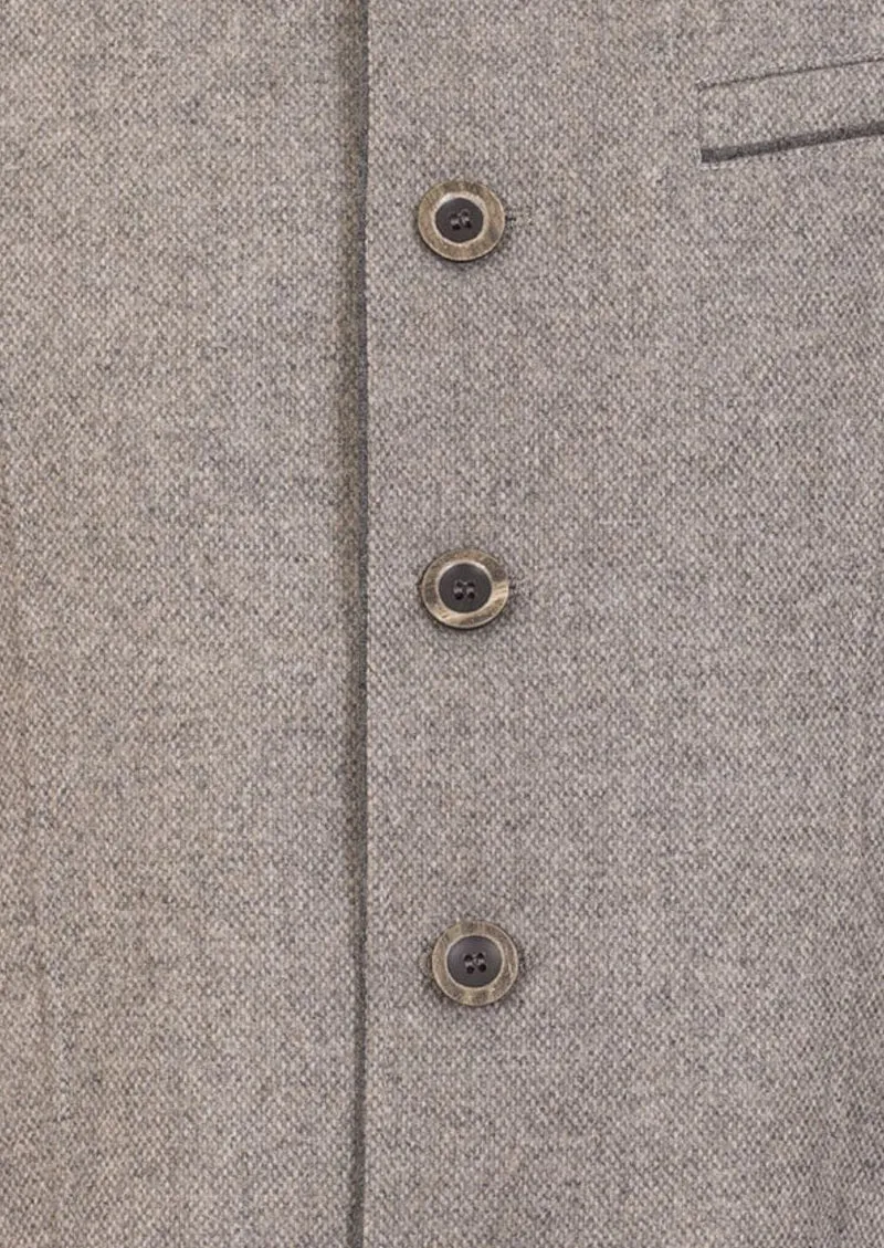 Mens Slim Fit Grey Trachten Jacket