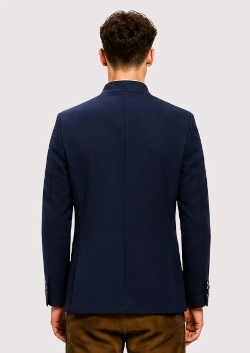 Men Refined Dark Blue Occasion Coat