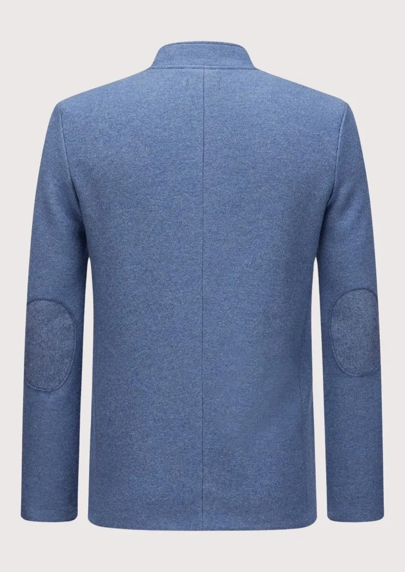 Mens Sky Blue Pattern Formal Coat