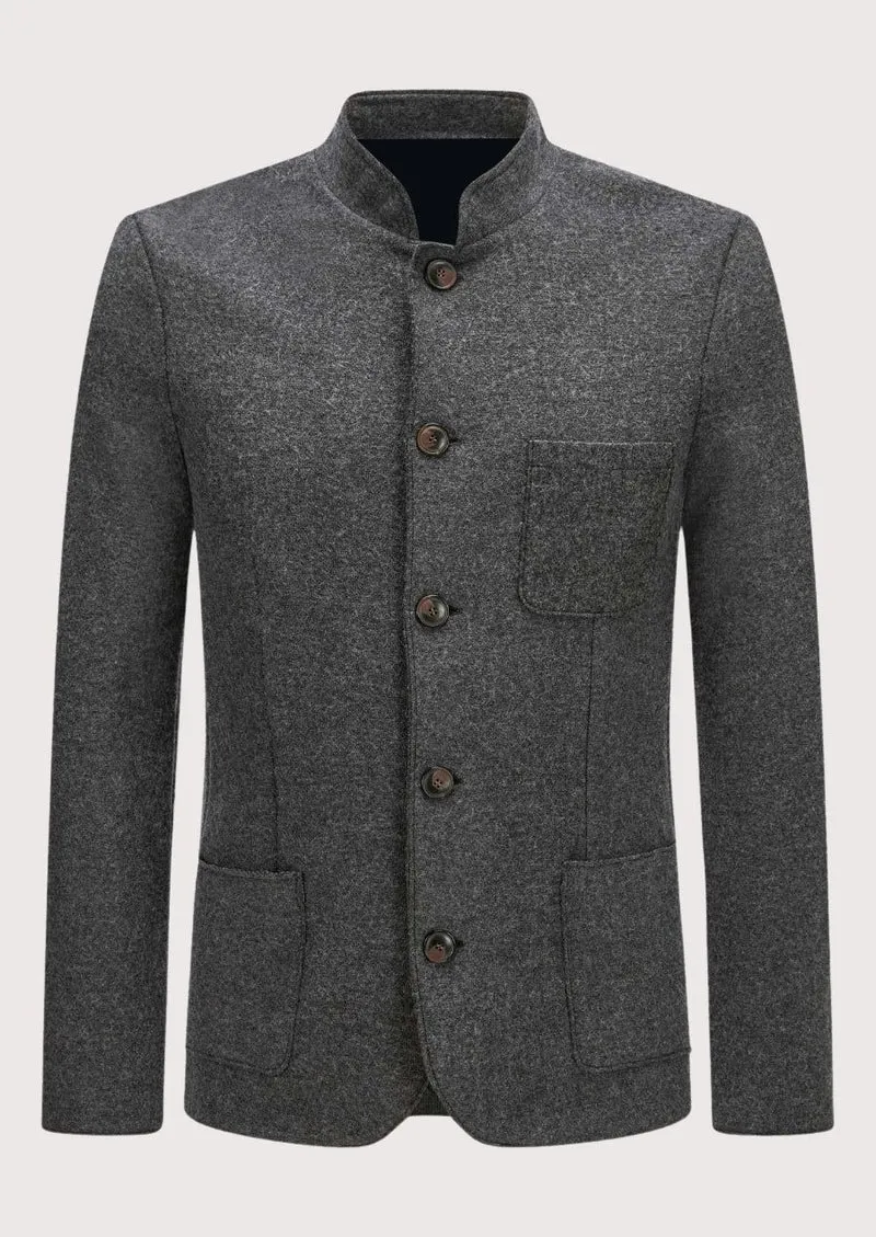 Men Contemporary Grey Formal Jacket