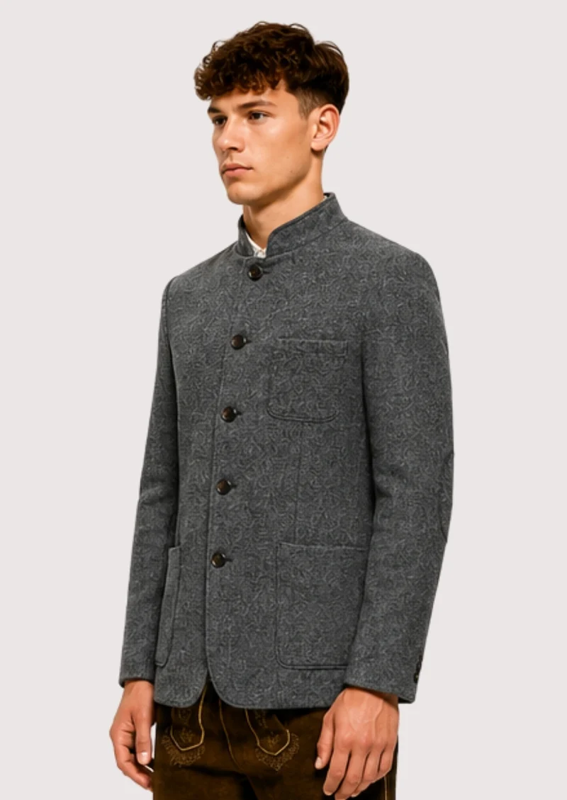 Men Contemporary Grey Formal Jacket