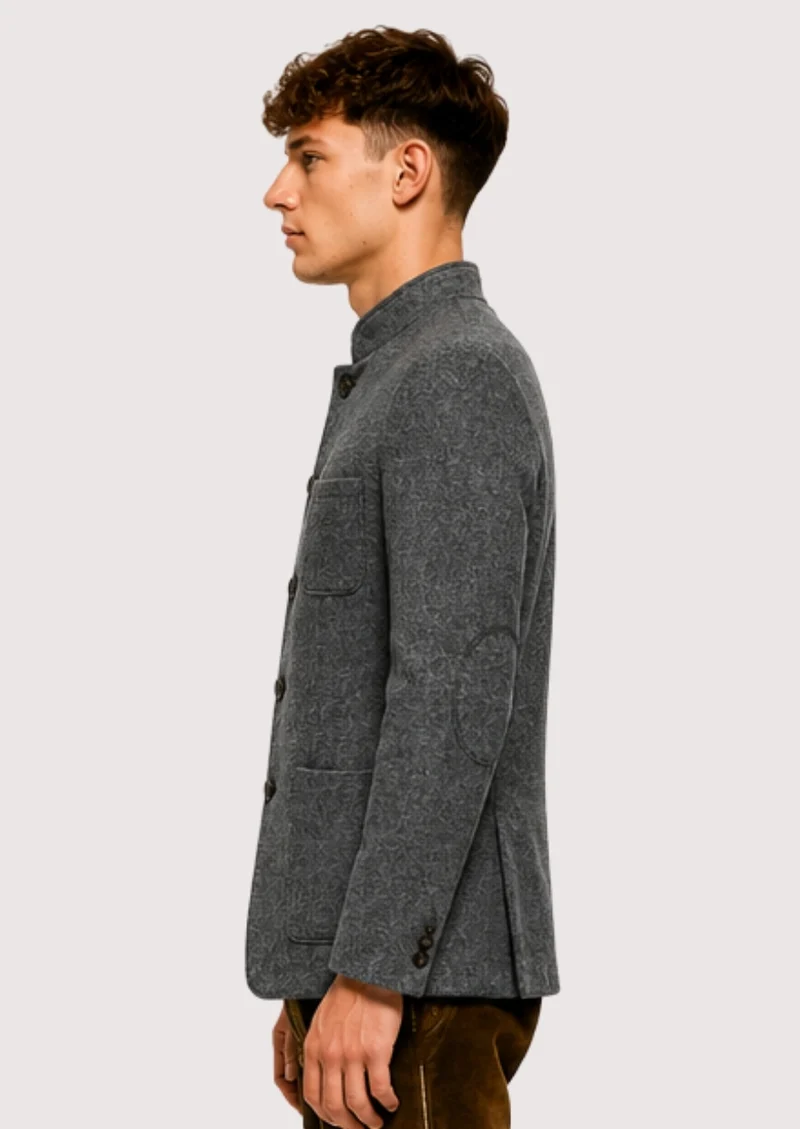 Men Contemporary Grey Formal Jacket