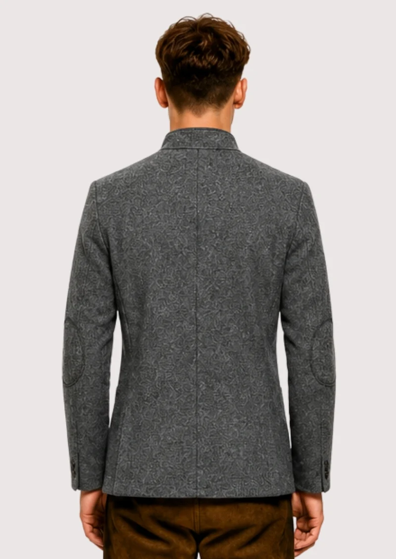 Men Contemporary Grey Formal Jacket