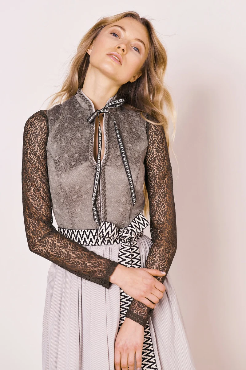 Julia Trentini Erna Midi Dirndl, Silver — 60cm