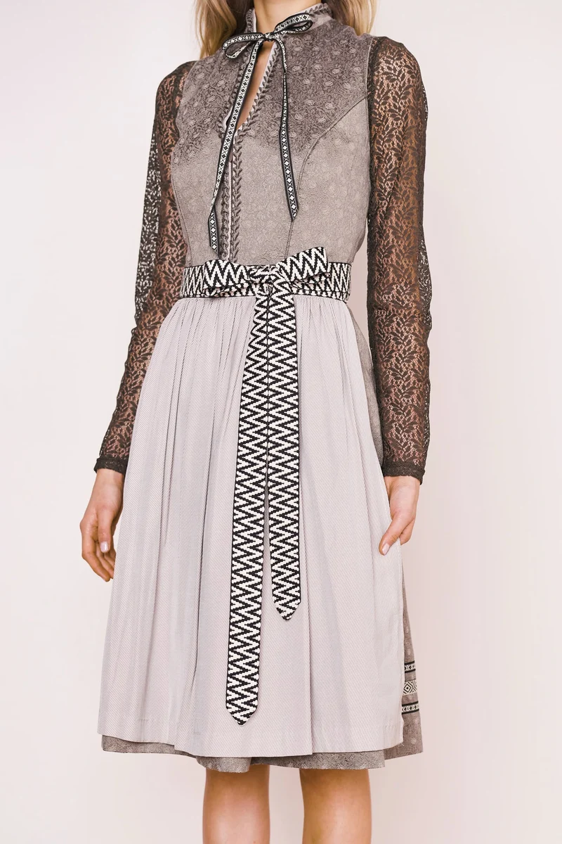 Julia Trentini Erna Midi Dirndl, Silver — 60cm