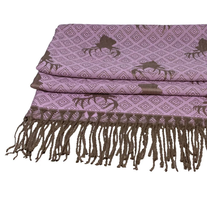 Halstuch Schal mit Hirschkopf Motiv 185 x 70 cm | Rosa / Braun